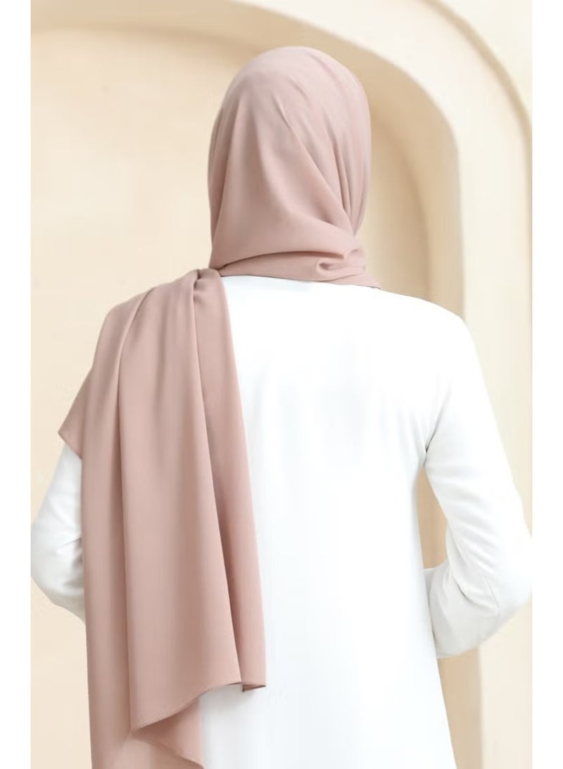 Sefa Merve Crepe Plain Shawl 81077-03 Light Brown - Image 3